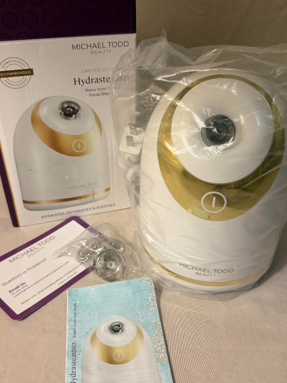 Michael Todd Beauty Hydrasteam Nano Ionic Facial Steamer Hydrate Detoxify New